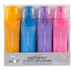 Serve Berry Fosforlu Kalem Pastel Renk 4`lü - Serve