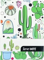 Serve Note Defter 15X21 Çizgili Desenli Elma Yeşili - Serve