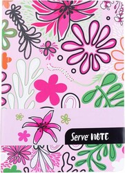Serve Note Defter 15X21 Çizgili Desenli Şeker Pembe - Serve