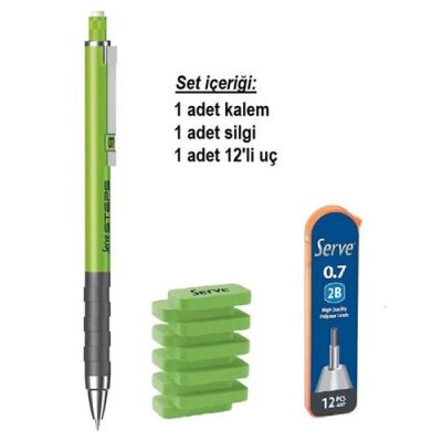 Serve Steps Üçlü Set Fosforlu Yeşil - 2