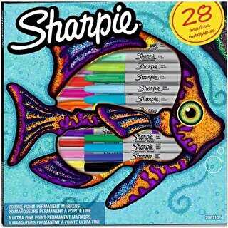 Sharpie Fine Permanent Marker 28`Li Karışık Kutu Balık