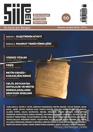 Şiirden İki Aylık Şiir Dergisi Sayı: 50 Kasım - Aralık 2018 - Şiirden Yayıncılık