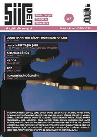 Şiirden İki Aylık Şiir Dergisi Sayı: 57 Ocak - Şubat 2020 - Şiirden Yayıncılık