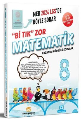Sinan Kuzucu Yayınları 2024 LGS 8. Sınıf Bi Tık Zor Matematik Soru Bankası