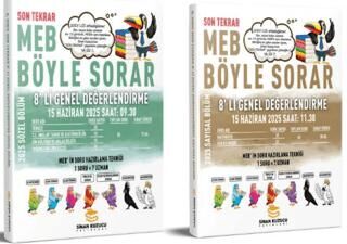 Sinan Kuzucu Yayınları 2025 LGS Son Tekrar 8`li Genel Değerlendirme Sınavı Seti Sayısal - Sözel - 1