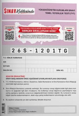 Sınav Kalitesinde 2026 TYT Deneme Kitabı - 1