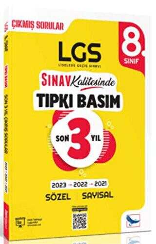 Sınav Yayınları 8. Sınıf LGS Son 3 Yıl Tıpkı Basım Çıkmış Sorular ve Çözümleri
