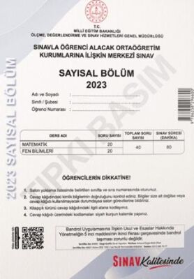 Sınav Yayınları Sınav Kalitesinde 8. Sınıf LGS 2023 Tıpkı Basım Çıkmış Sorular ve Çözümleri - 1