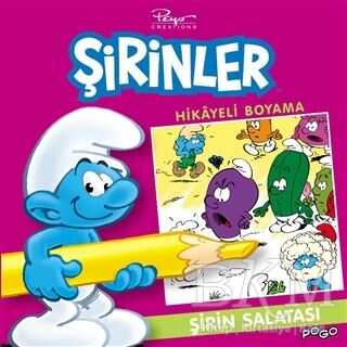 Şirin Salatası Hikayeli Boyama - Şirinler - Pogo Çocuk