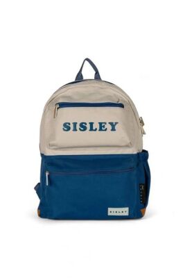 Sisley Çift Bölme Sırt Çantası 12910 Gri-Lacivert - 1