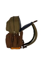 Sisley Çift Bölme Sırt Çantası 12911 Haki - Kahve - 4