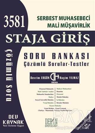 SMMM Staja Giriş Soru Bankası Çözümlü Sorular - Testler - Derin Yayınları