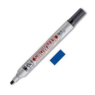 Snowman Kesik Uç Permanent Markör Kesik Uç Mavi Klipsli Kapak - 1