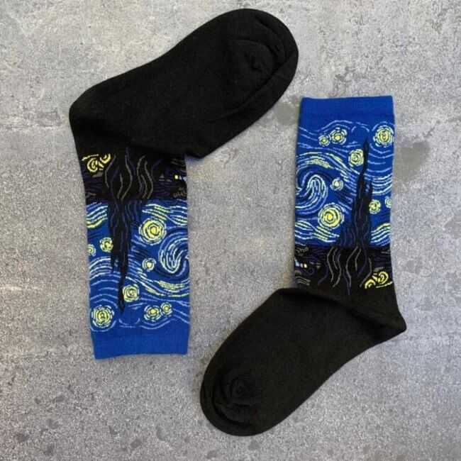 Socks Stations Men Yıldızlı Gece Tablosu Çorap