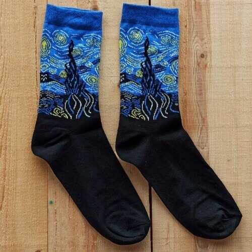 Socks Stations Men Yıldızlı Gece Tablosu Çorap