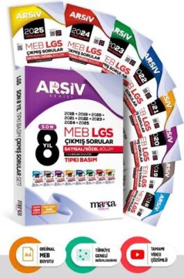 Son 8 Yıl 8. Sınıf Arşiv Serisi LGS Tıpkı Basım Fasikül Fasikül Çıkmış Sorular Tamamı Video Çözümlü - 1