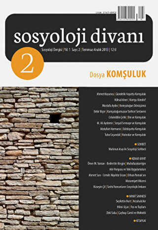 Sosyoloji Divanı Sayı: 2 Temmuz-Aralık 2013 - Sosyoloji Divanı Dergisi