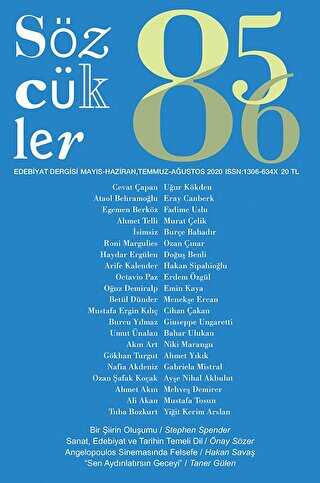 Sözcükler Dergisi Sayı: 85-86 Mayıs Haziran - Temmuz Ağustos 2020 - Sözcükler Yayınları