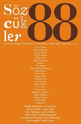 Sözcükler Dergisi Sayı: 88 Kasım - Aralık 2020 - Sözcükler Yayınları