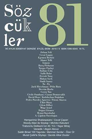 Sözcükler Dergisi Sayı: 81 Eylül - Ekim 2019 - Sözcükler Yayınları