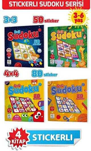 3-6 Yaş Stickerlı Sudoku Seti Dikkat ve Zeka Geliştiren Bulmacalar Serisi, 260 Adet Çıkartma
