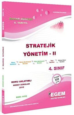 Stratejik Yönetim 2 Bahar Dönemi Konu Anlatımlı Soru Bankası 8. Yarıyıl 4455 - 1
