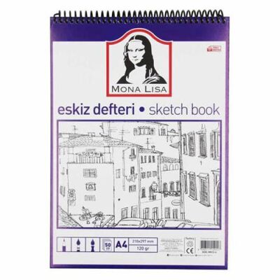 Südor Mona Lisa Eskiz Defteri 120 Gr. 50 Yaprak Üstten Spiralli A4 - 1