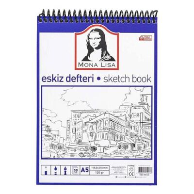 Südor Monalisa Eskiz Defteri A5 120 G 50 Yp Üstten Spiralli - 1