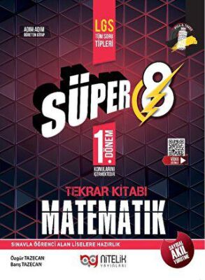Nitelik Yayınları - Bayilik Süper 8 1. Dönem Matematik Tekrar Kitabı Nitelik Yayınları - 1