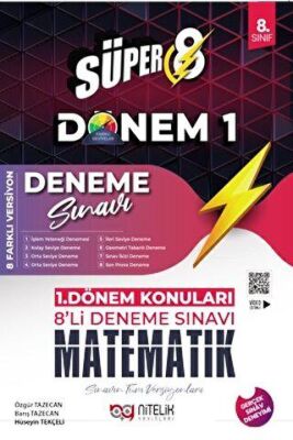 Nitelik Yayınları Süper 8. Sınıf Matematik 1. Dönem 8`li Deneme Sınavı - 1