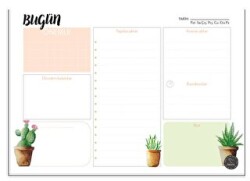 Süresiz Günlük Planlayıcı - Kaktüs Desenli - Paloma Yayınevi