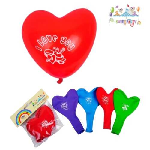 Sweet Party Seni Seviyorum Kırmızı Kalp Balon 5Li