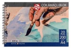 Talens Çok Amaçlı Resim Blokları A4 20 Yaprak Spiralli 200 Gr - Talens