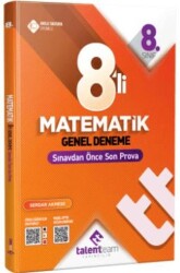 Talentteam Yayıncılık 8. Sınıf Matematik 8`Li Genel Deneme - Talentteam Yayıncılık
