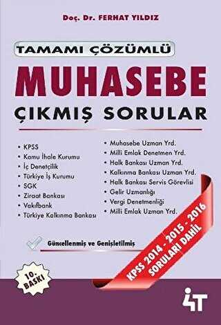 Tamamı Çözümlü Muhasebe Çıkmış Sorular - 4T Yayınları
