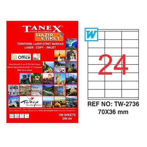 Tanex Flo Sarı Ofis Etiketi 5 Ad. Ofc-118