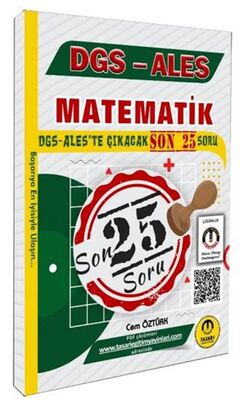 Tasarı Yayıncılık DGS ALES Matematik Son 25 Çıkacak Soru Bankası