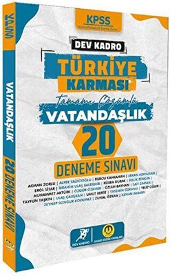 Tasarı Yayıncılık KPSS Vatandaşlık Dev Kadro Türkiye Karması 20 Deneme