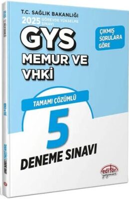 Editör Yayınevi T.C Sağlık Bakanlığı Memur VHKİ Tamamı Çözümlü 5 Deneme Sınavı - 1