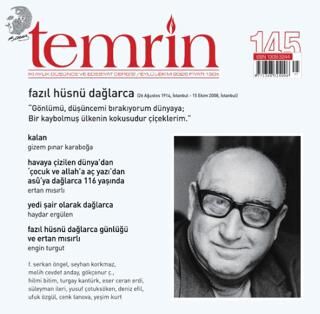 Temrin Düşünce ve Edebiyat Dergisi Sayı: 145 Eylül - Ekim 2025 - 1