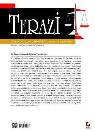Terazi Aylık Hukuk Dergisi 100. Özel Sayı Aralık 2014