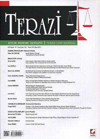 Terazi Aylık Hukuk Dergisi Sayı:104 Nisan 2015 - Seçkin Yayıncılık