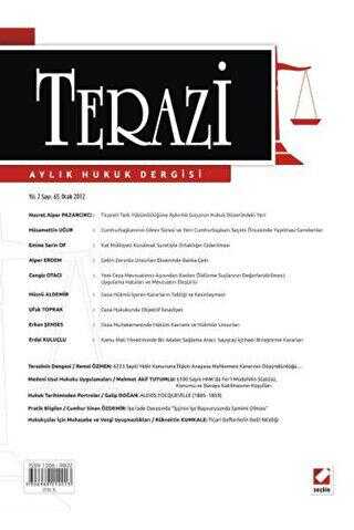 Terazi Aylık Hukuk Dergisi Sayı: 65 Ocak 2012