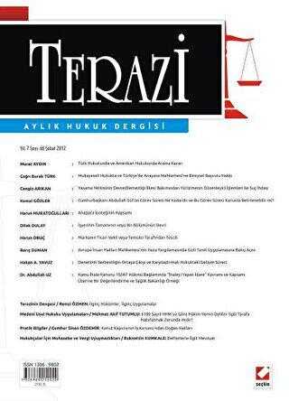 Terazi Aylık Hukuk Dergisi Sayı: 66 Şubat 2012