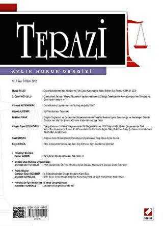Terazi Aylık Hukuk Dergisi Sayı: 74 Ekim 2012