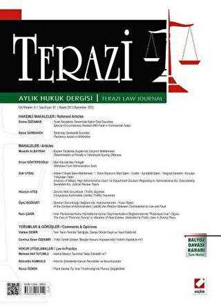 Terazi Aylık Hukuk Dergisi Sayı: 87 Kasım 2013