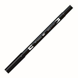 Tombow Ab-T Dual Brush Pen Grafik Kalemi Black N15 - Tombow