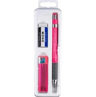 Tombow Grip 0.7 mm Plastik Kutulu Set Neon Pembe - 1