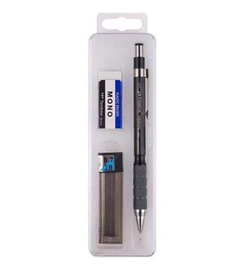 Tombow Sh-300 Grip Mekanik Kurşun Kalem 0.7mm Okul Seti Siyah - 1