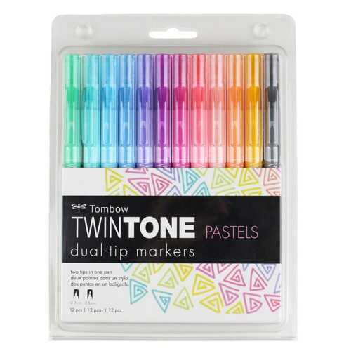 Tombow Twın Tone Dual-Tip G.Kalemi Seti Pastels Pastel Renkler 12 Renk